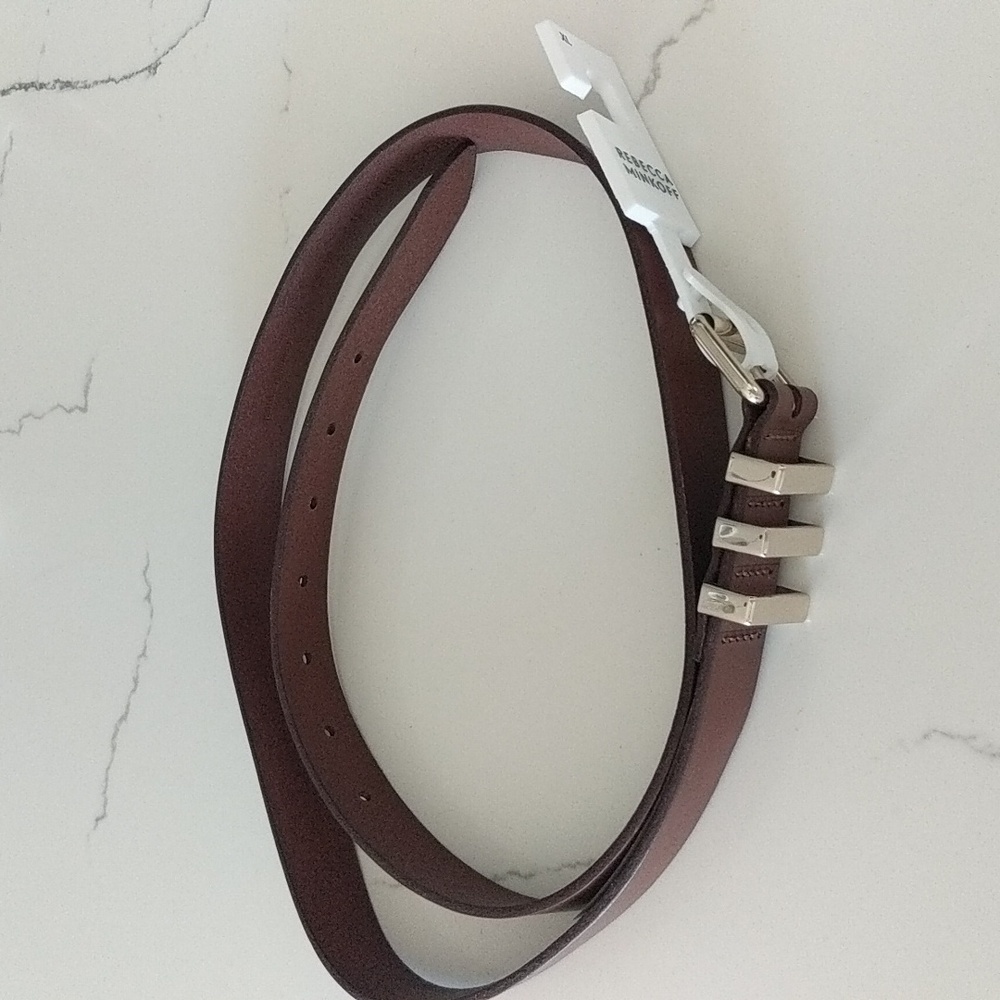 Rebecca Minkoff Suzy Iridescent Oil Slick Belt